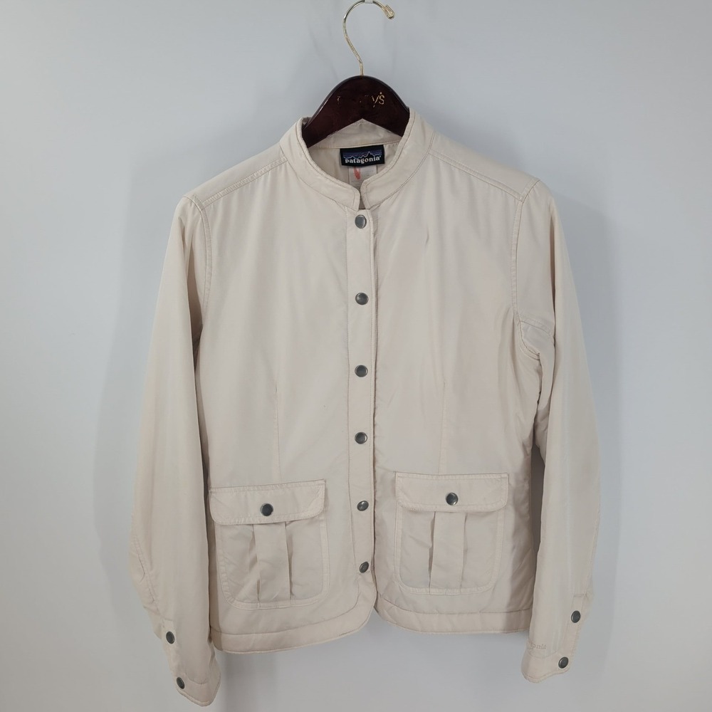 Vtg Patagonia Classic Insulated Skiing Comfort Snap Front Saluki Jacket Ivory M